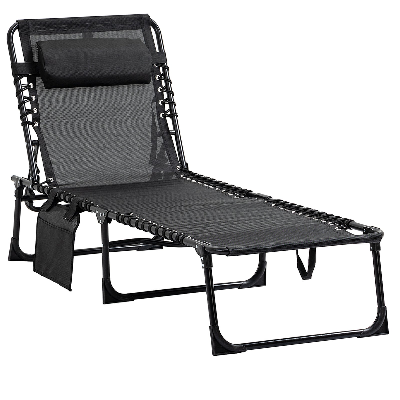 Lounger Reclining Camping Bed 5-position Adjustable