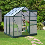 Polycarbonate Walk-in Greenhouse 6x6ft | Dark Green