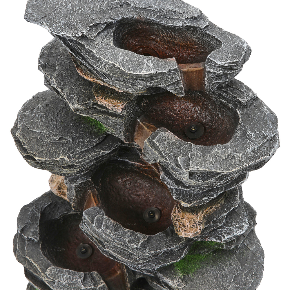 Garden Sanctuary Outdoor Solar-powered Water Fountain Rockery Decor