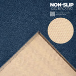 Luna Stair Runner Non-slip Kitchen Mat | 12ft | Blue