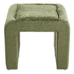 Modern Upholstered Footstool | Green