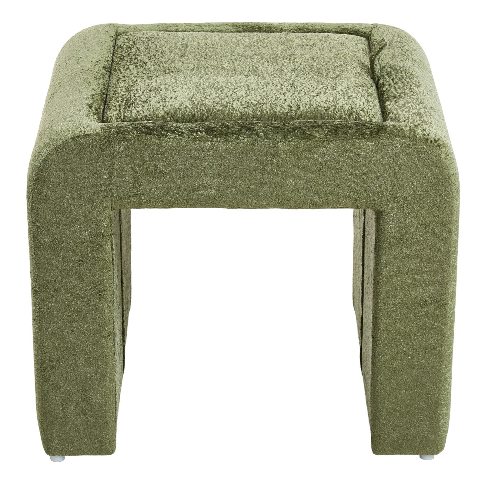 Modern Upholstered Footstool | Green