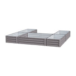 U-shaped Raised Garden Bed Metal Planter Box With 5 Compartments | Grey