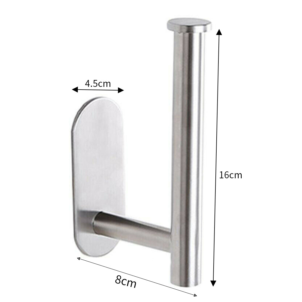 Modern Wall Mounted Stainless Steel Toilet Paper Roll Holder For Bathroom | Silver