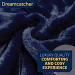 Blanket Throw Soft Faux Fur 160 X 130cm Fleece Overblanket Fluffy Blanket  For Sofa & Beds | L | Blue