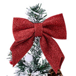 24in Pre-lit Snow-flocked Artificial Mini Artificial Christmas Tree, Merry Christmas