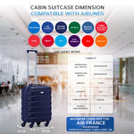 55x35x25cm Lightweight Suitcase - Cabin Carry On - Hard Shell - 4 Wheels Overhead Luggage | Cabin | Navy Blue