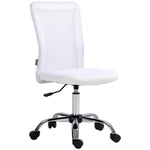 Armless Mesh Office Chair 5 Wheels | White