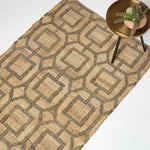 Tiran Brown Geometric Handwoven Jute Rug | 150cm x 95cm | Brown
