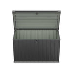 Breeins 400l Lockable Outdoor Storage Box Heavy-duty Steel Garden Storage Chest With Safety Edges