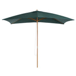 Wooden Garden Parasol Sun Shade Outdoor Umbrella Canopy | Green