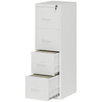 4 Drawer Filing Cabinet Steel File Cabinet For A4 | Extra Large | White