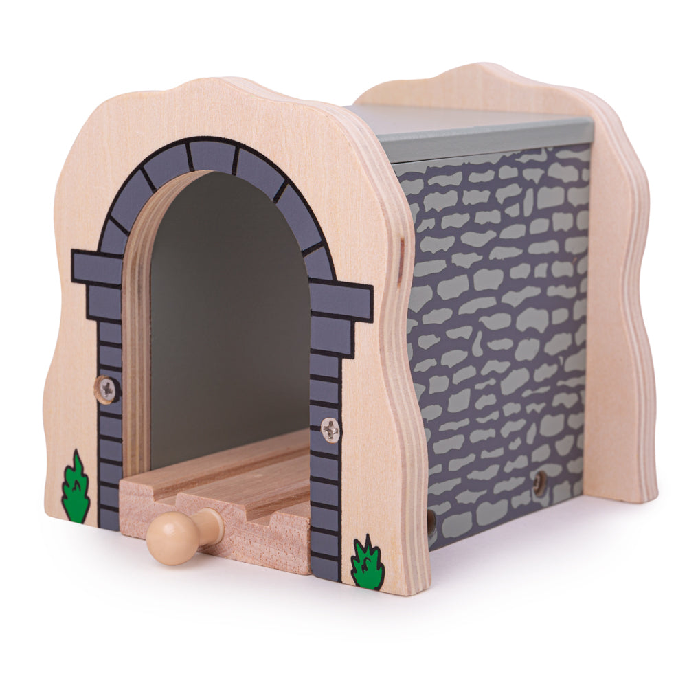 Grey Stone Wall Tunnel for Wooden Train Sets
