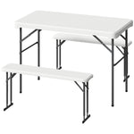 3 Piece Folding Picnic Table And Bench Set W/ Handle