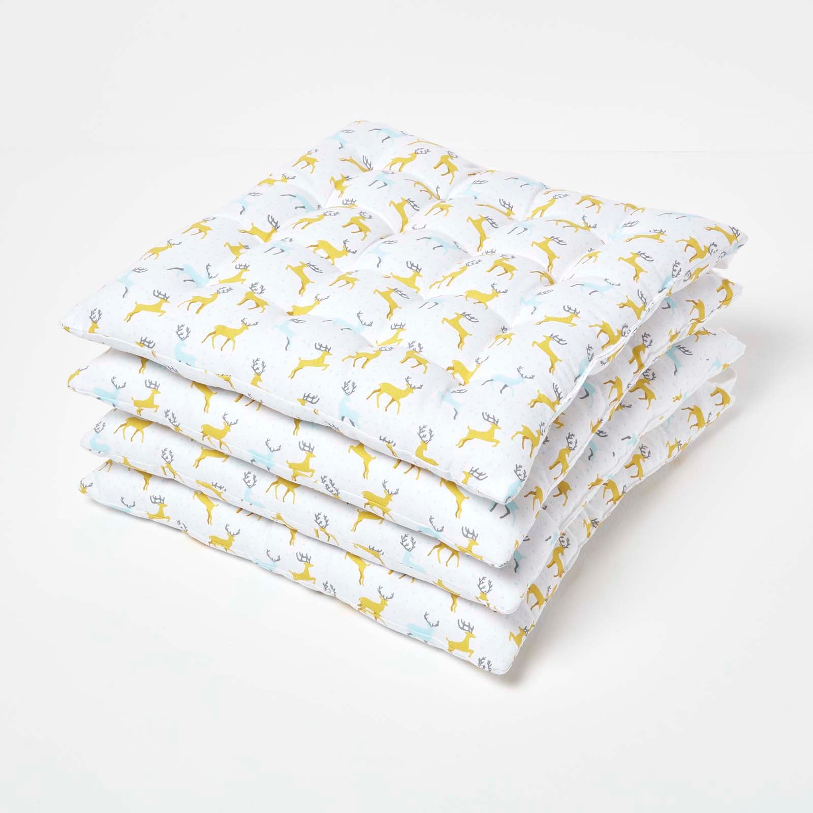 Christmas Seat Pad With Straps 100% Cotton 40 x 40cm | 40cm x 40cm | Grey