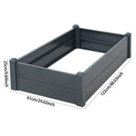 Metal Raised Garden Bed Planter Box – Galvanised Steel Rectangular Outdoor Planter | Dark Grey