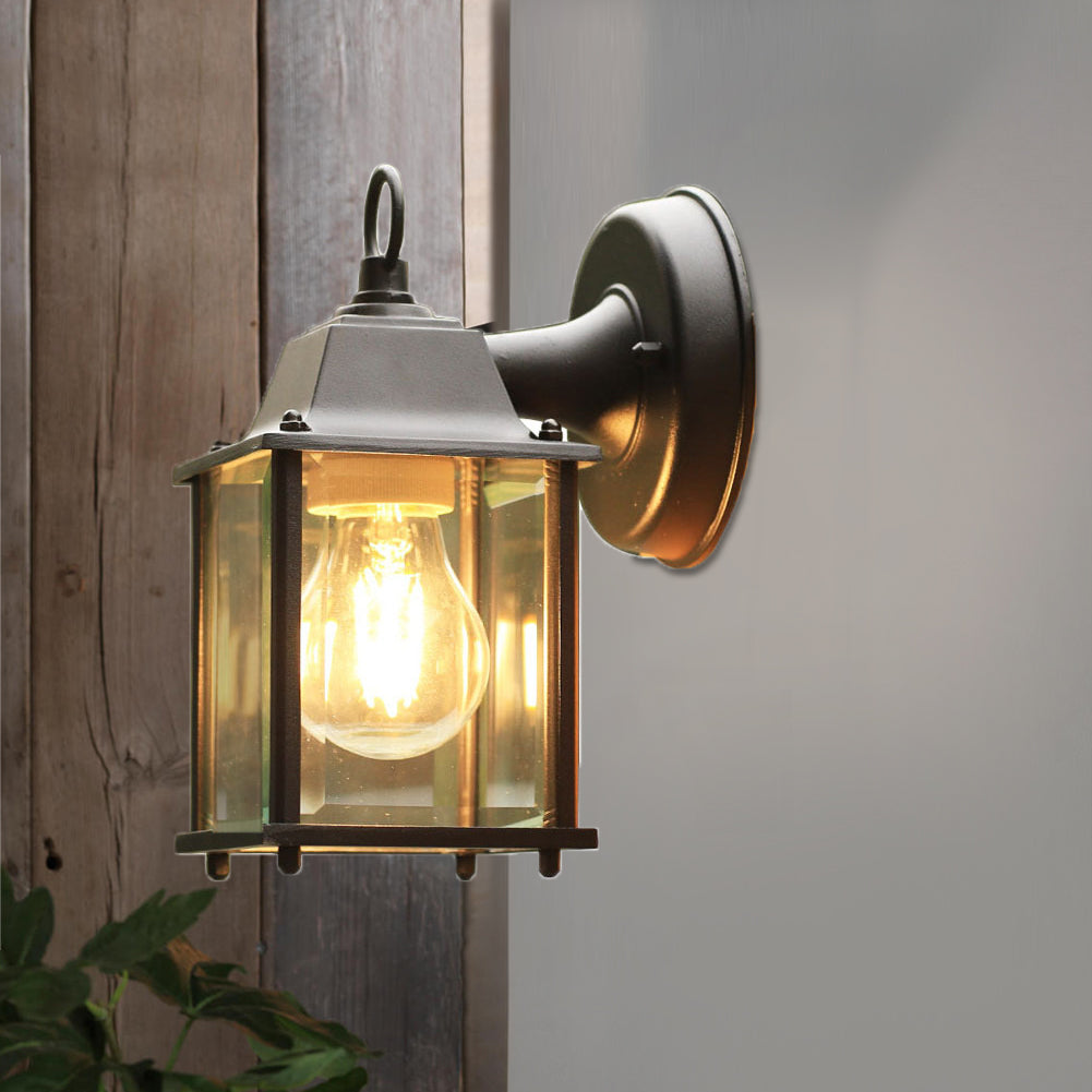 Vintage Cast Aluminium Outdoor Wall Lantern Light – Waterproof & Weatherproof Glass Lantern With E27 Socket For Patios