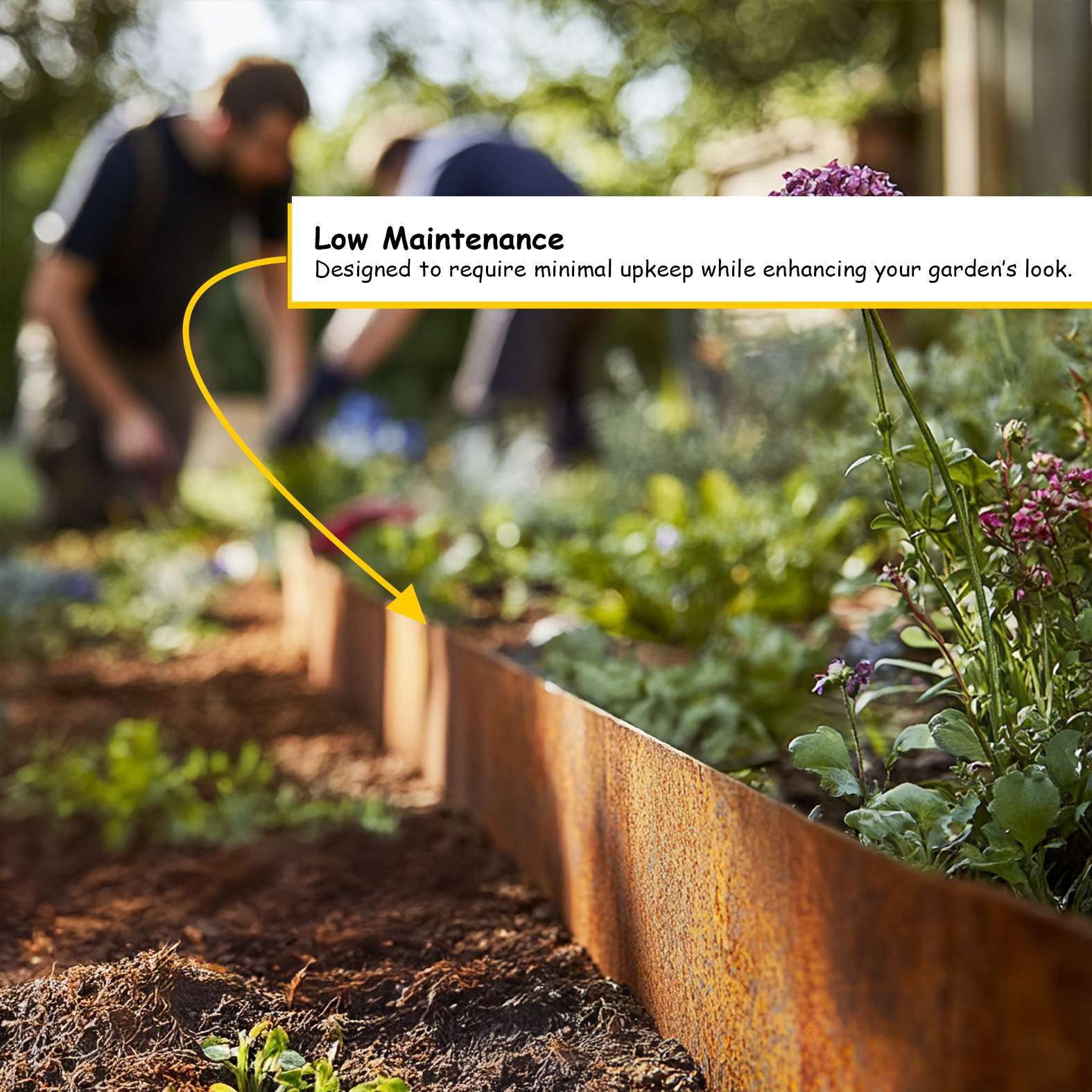 Pre Rusted Corten Metal Lawn Edging Garden Border Roll | 5m | Rust