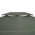 3x4m Gazebo Replacement Roof Canopy 2 Tier Top Uv Cover | Dark Gray