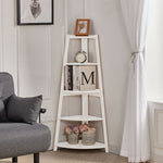 Modern 5-tier Wooden Ladder Corner Bookshelf Home Display Shelf Unit
