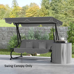 Waterproof Garden Swing Canopy Replacement 3 Seater | Dark Gray