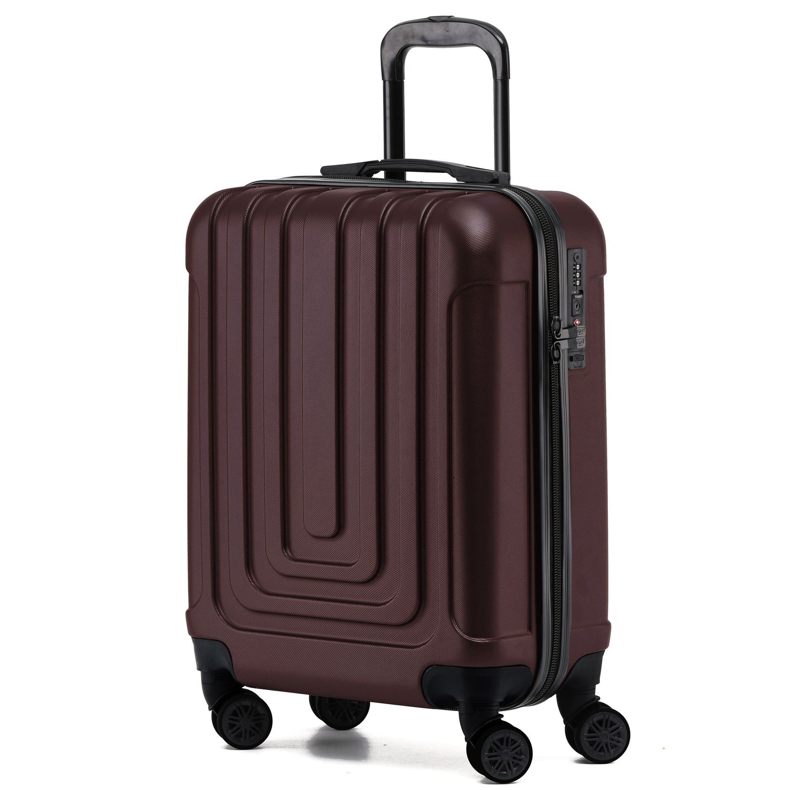 55x40x20cm Lightweight Luggage Overhead Cabin Hard Shell Cabin Suitcase 60+ Airlines Approved - Carry On Case - 4 Wheels | Cabin | Burgundy