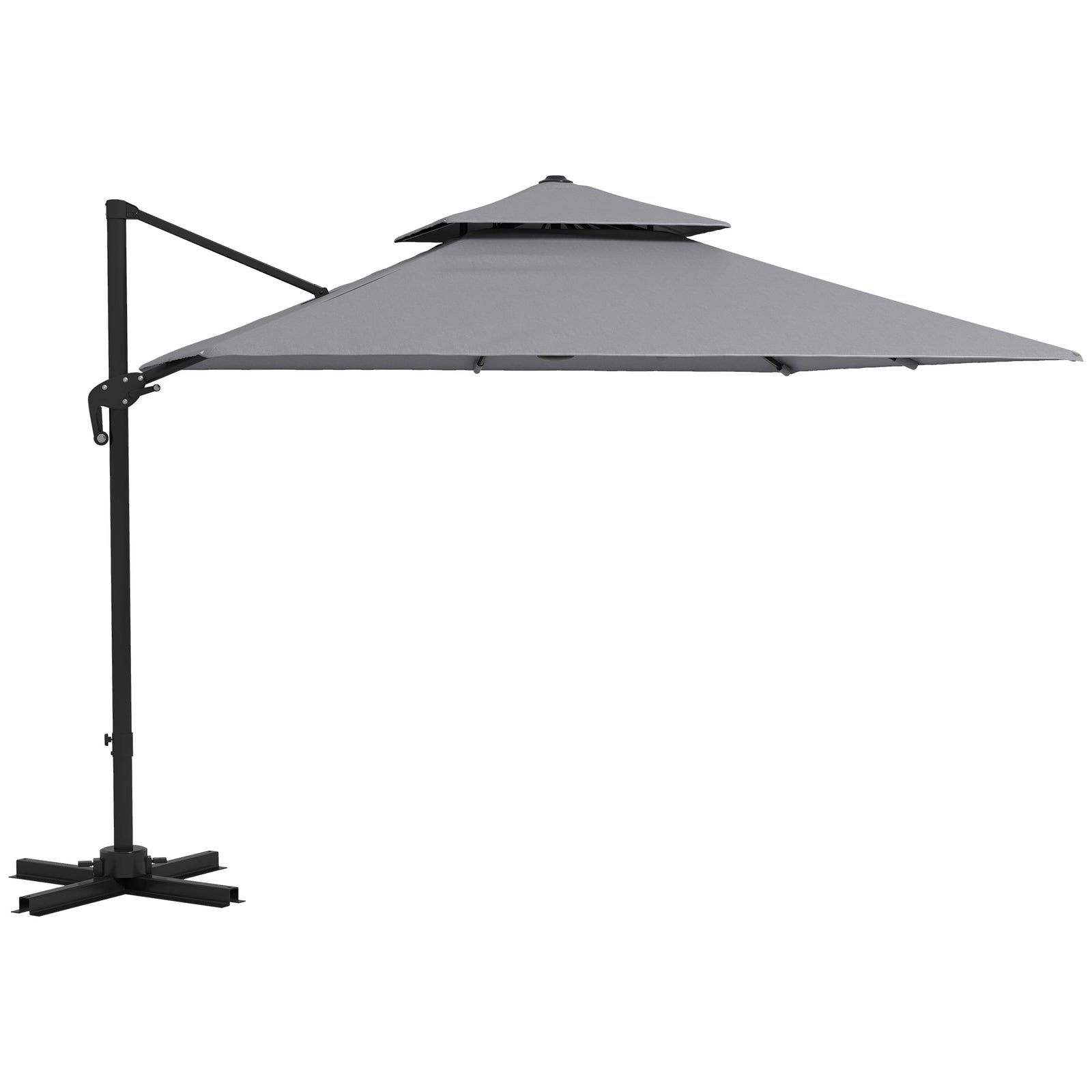 Outsunny 360° Cantilever Parasol Roma Umbrella W/ Base Weights