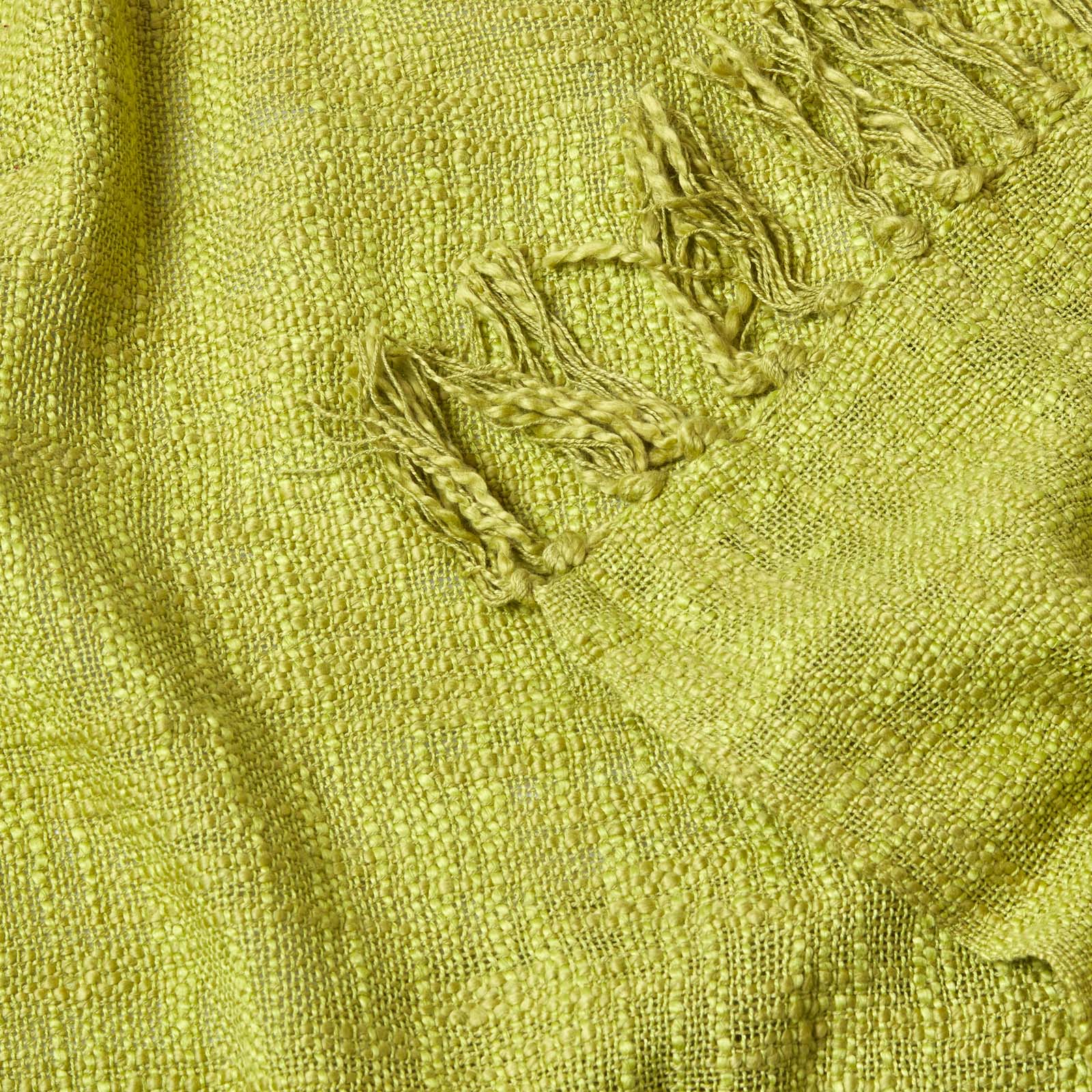 Nirvana Handwoven Slub Cotton Throw | 255cm x 360cm | Lime Green