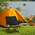 Folding Camping Chair W/ Carrying Bag And Storage Pocket | Black