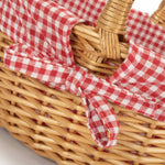 Wicker Shopping Basket Buff Willow Oval Shopper | Red