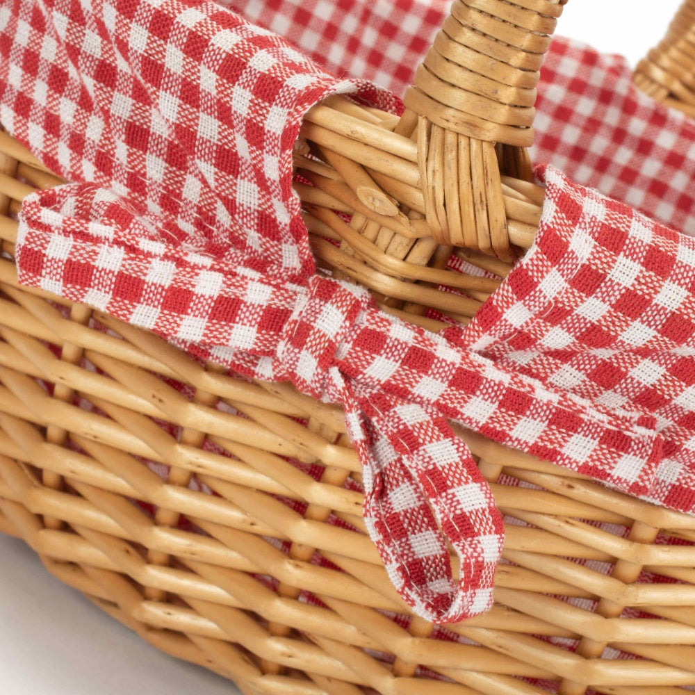 Wicker Shopping Basket Buff Willow Oval Shopper | Red