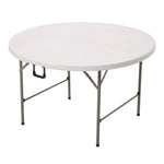 1.2m White/Grey Round Folding Table With Handle | One Size | White