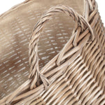 Chestnut Finish Wicker Round Lined Log Basket | Large | Natural