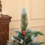 4ft Artificial Snow Dipped Christmas Tree Xmas Holiday Pencil Tree Green | 4ft | Multi Colour