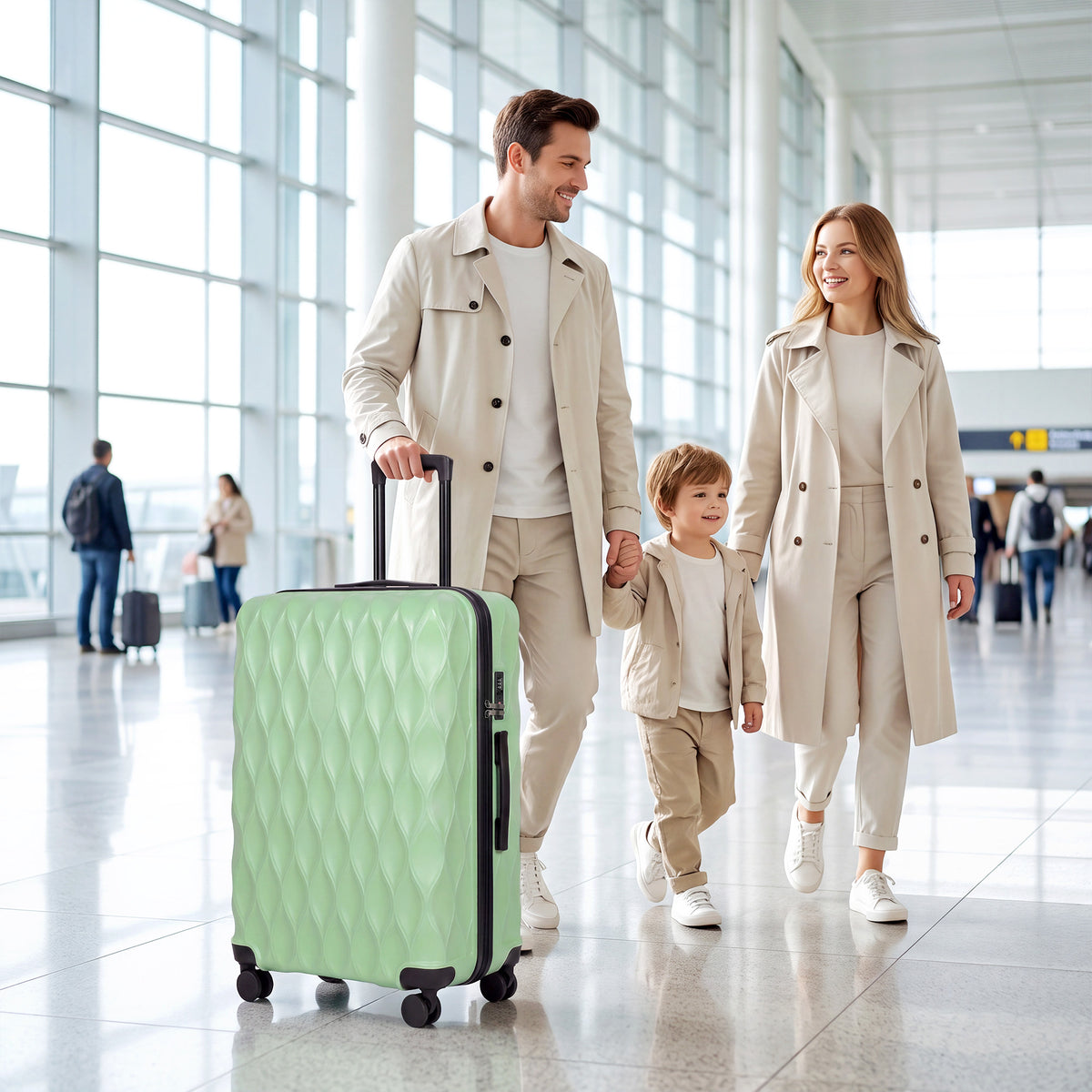 Suitcase, Hard Shell Carry On Luggage With Tsa Lock | 98l | Green