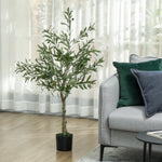 Indoor Artificial Plant, Faux Potted Silk Olive Tree | Small | Green