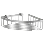 Chrome Corner Shower Basket Wall Mounted Soap Caddy | Brushed Chrome