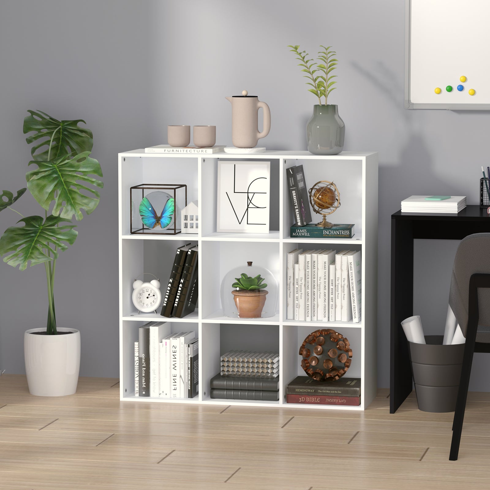 9 Cube Storage Cabinet Bookcase Bookshelf Home Office Shelf | One Size | White