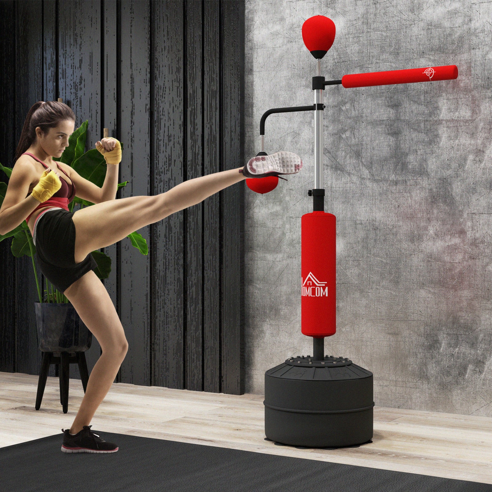 Boxing Bag Set With Adjustable Height | Red