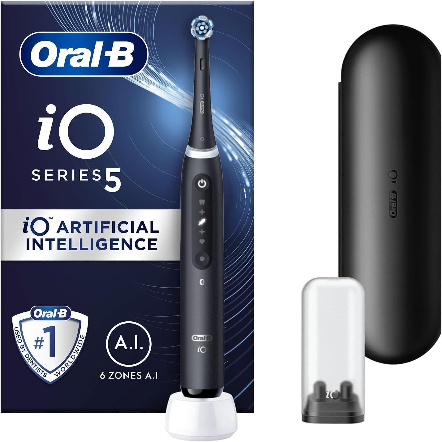 Oral-B Io5 Electric Toothbrush 1 Tooth Brush Head, A.i. App & Travel Case
