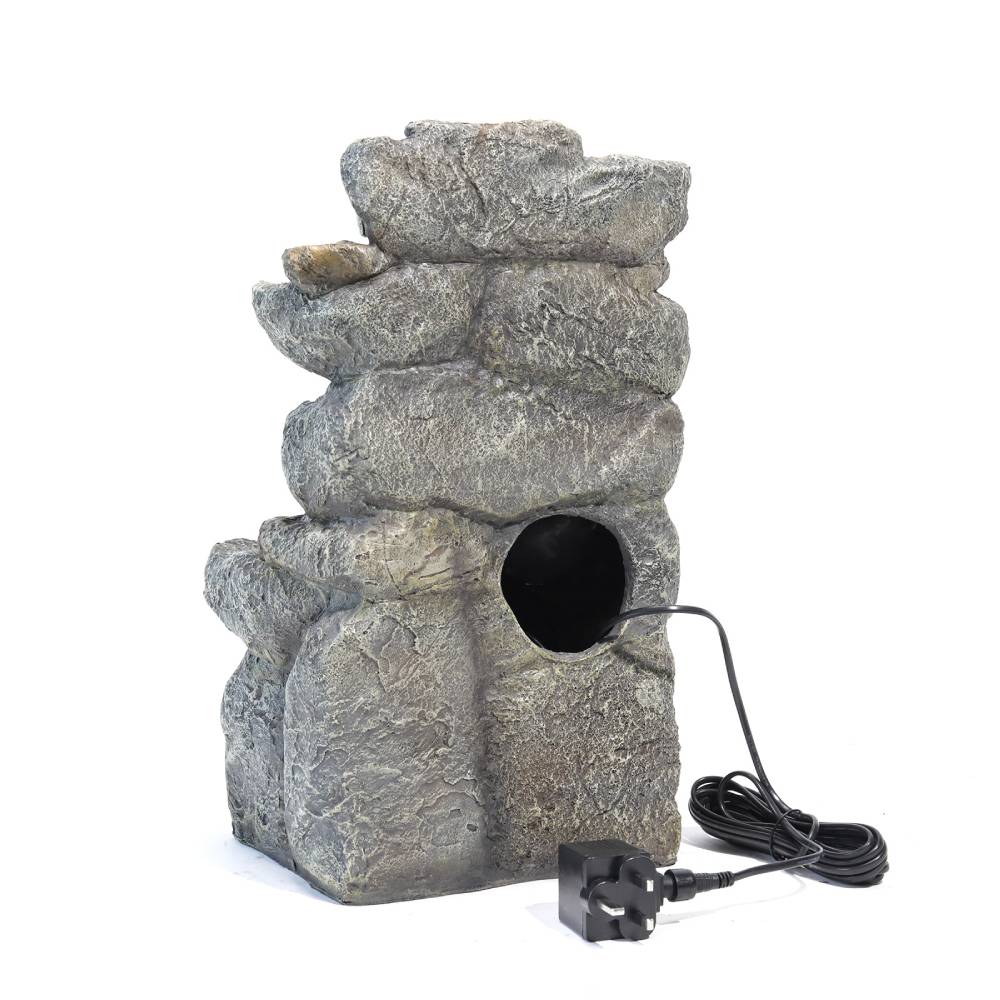 Water Feature Outdoor Led Waterfall Electric Fountain Rockery Garden Decor