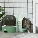 Cat Litter Box & House W/ Drawer Pans, Scoop, Cover