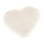 Heart Shaped Super Soft Shaggy Area Rug | White