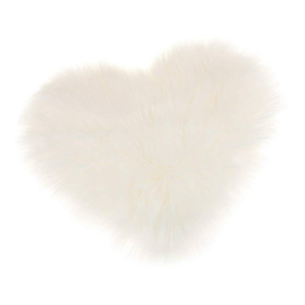 Heart Shaped Super Soft Shaggy Area Rug | White