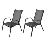 Stackable Garden Chairs,weather-resistant Outdoor Patio Bistro Seating | 2-Person | Black