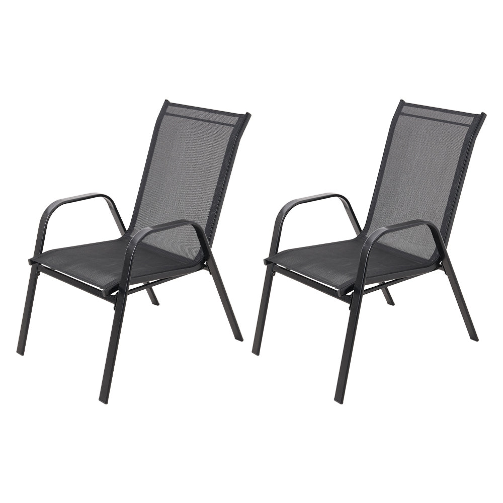 Stackable Garden Chairs,weather-resistant Outdoor Patio Bistro Seating | 2-Person | Black