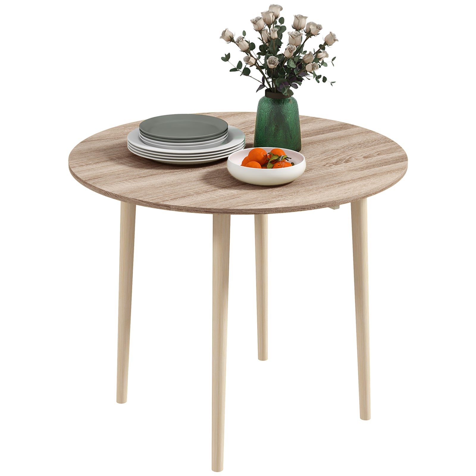 Folding Dining Table For 4, Round Drop Leaf Table | Natura