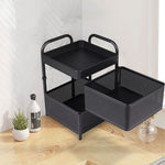 2-tier Rotatable Kitchen Storage Rack Swivel Shelf Organizer For Countertop Or Cabinet