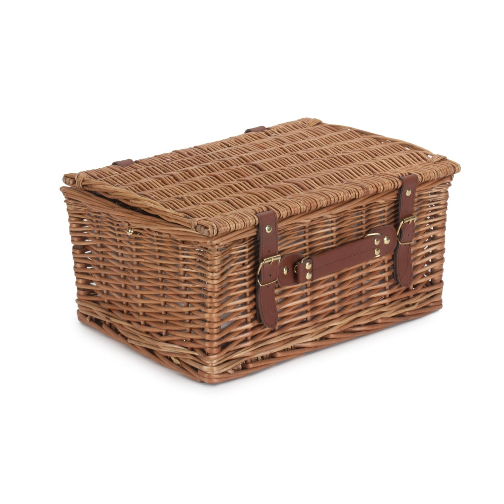 Green Tweed Classic Picnic Wicker Basket | 4 Person | Green