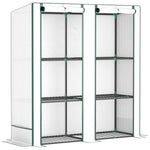 3 Tier Lean-to Mini Greenhouse W/  Hemmed Edging | Green